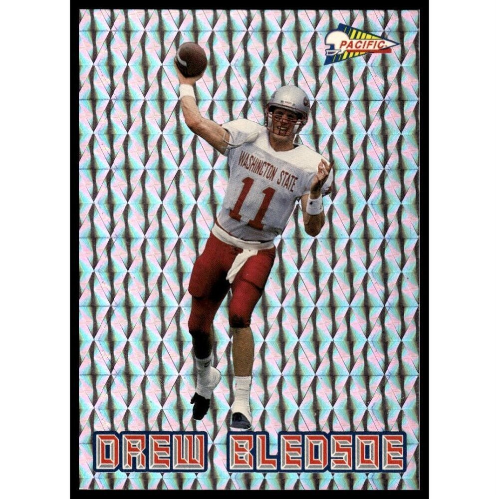 1993 Pacific #3 Drew Bledsoe Silver Prism (RC) Patriots Cowboys Bills